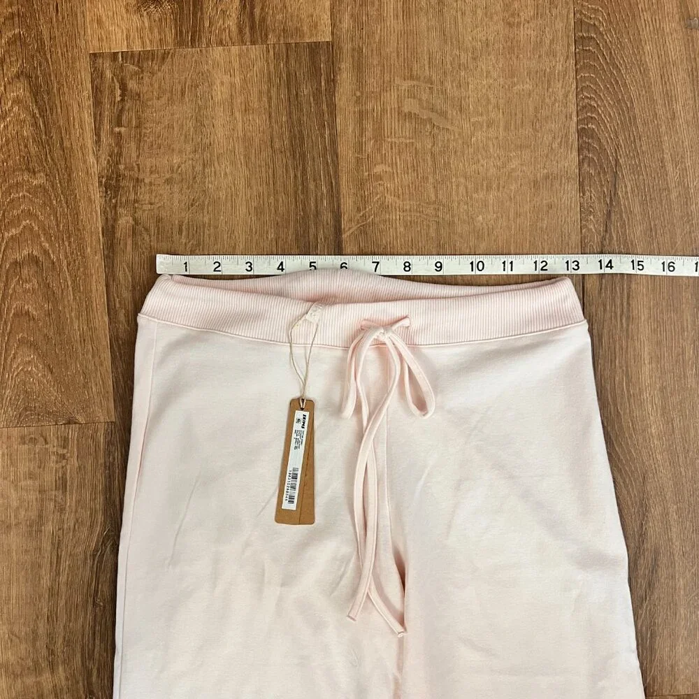 NEW Cotton Jersey Straight Leg Wide Leg Pants Light Pink Sz S - Picture 4 of 10